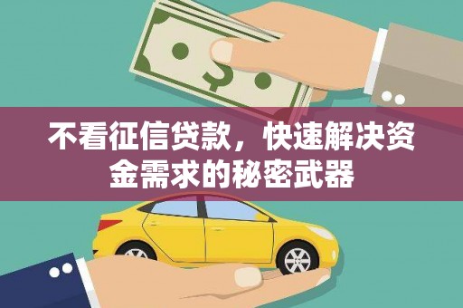 托克逊不看征信贷款，快速解决资金需求的秘密武器